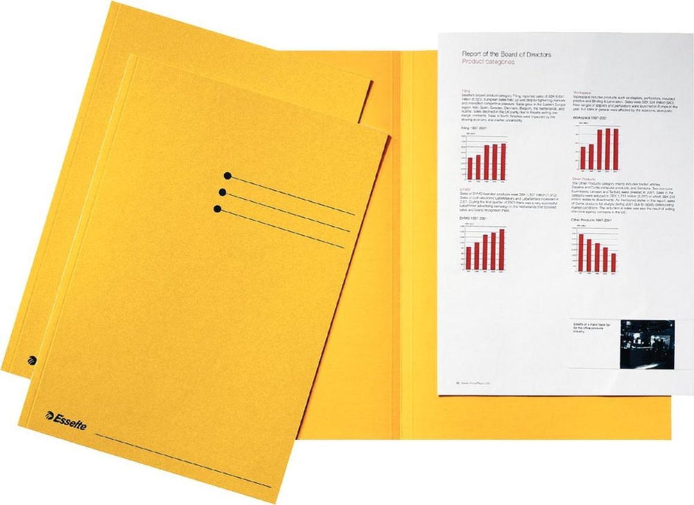 Esselte inlegmap karton geel