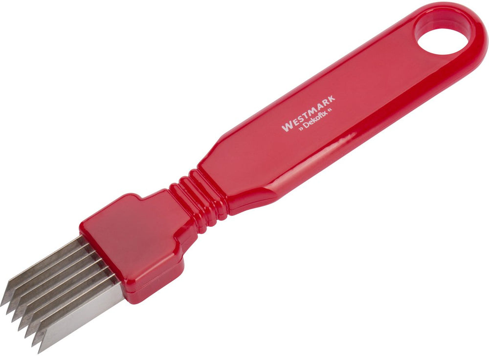 Westmark augurkensnijder met 7 mesjes, lengte: 16,3 cm, roestvrij staal kunststof, rood zilver, 51242260