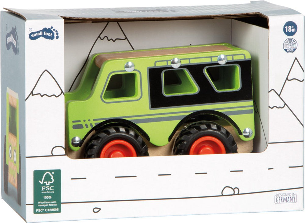 Small foot - wooden off-road jeep green
