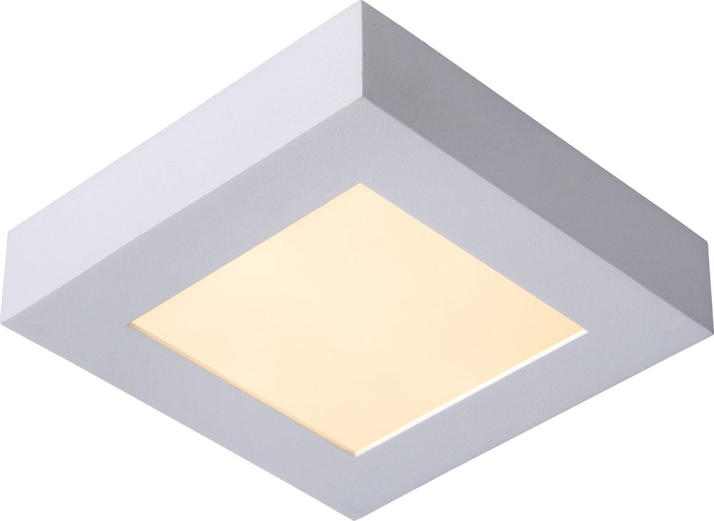 Lucide brice-led - plafonnière (plafondlamp) badkamer - led dimbaar - 1x15w 3000k - ip44 - wit