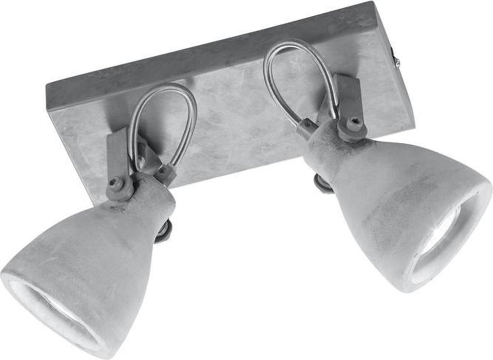Trio concrete - spot - betonkleurig - excl. 2x gu10 3 w - plafondbevestiging