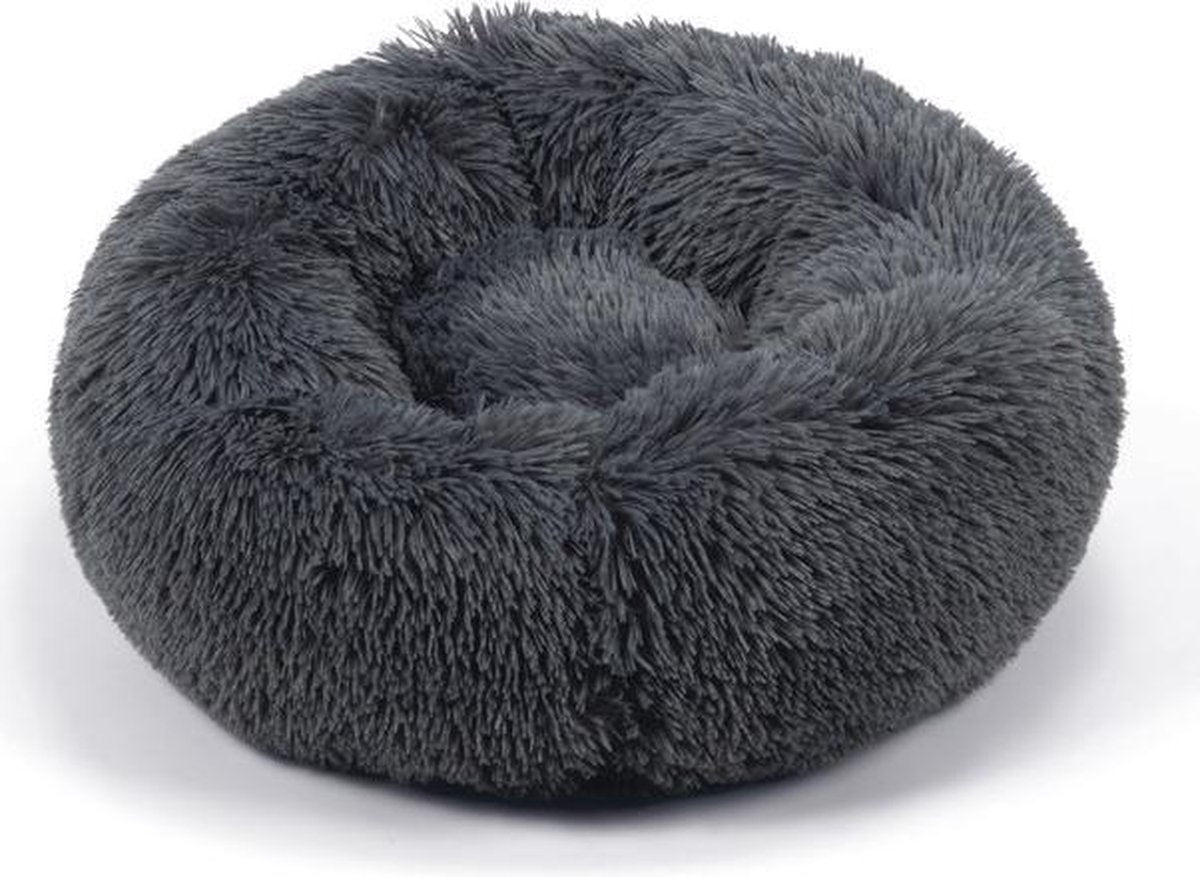 Beeztees yali - hondenmand - pluche - fluffy - grijs - diam. 60 cm
