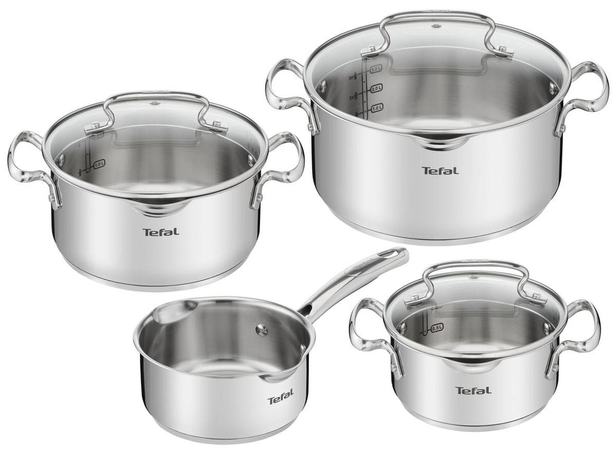 Tefal g719s7 duetto+ kookpannenset 4-delig RVS