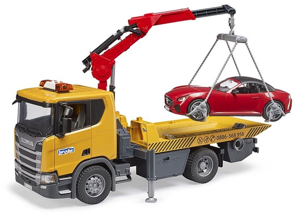 Bruder vrachtwagen scania 560r slaapwagen met auto