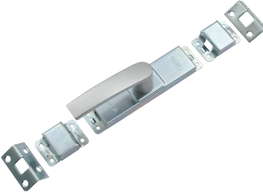 Nemef krukespagnolet - aluminium geanodiseerd - f1 - slag 16 mm - incl 2 hoeksluitplaten en 2 geleiders