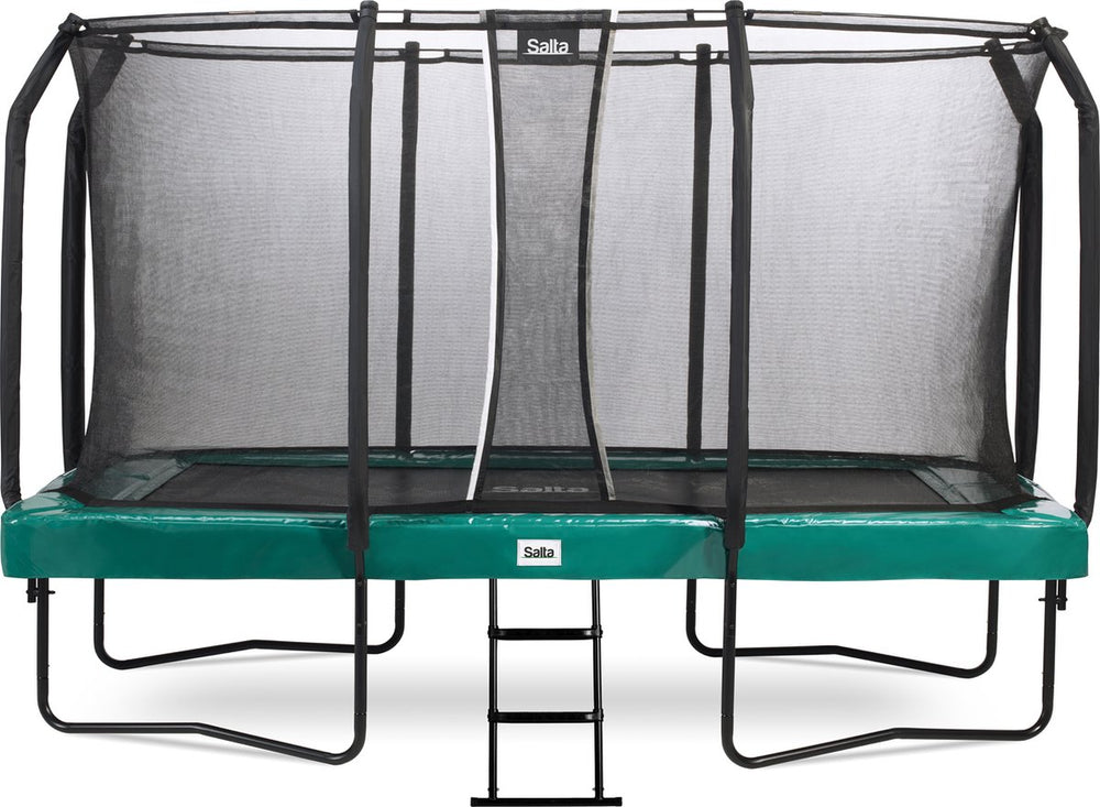 Salta first class - trampoline met veiligheidsnet en ladder - 427 x 244 cm - groen