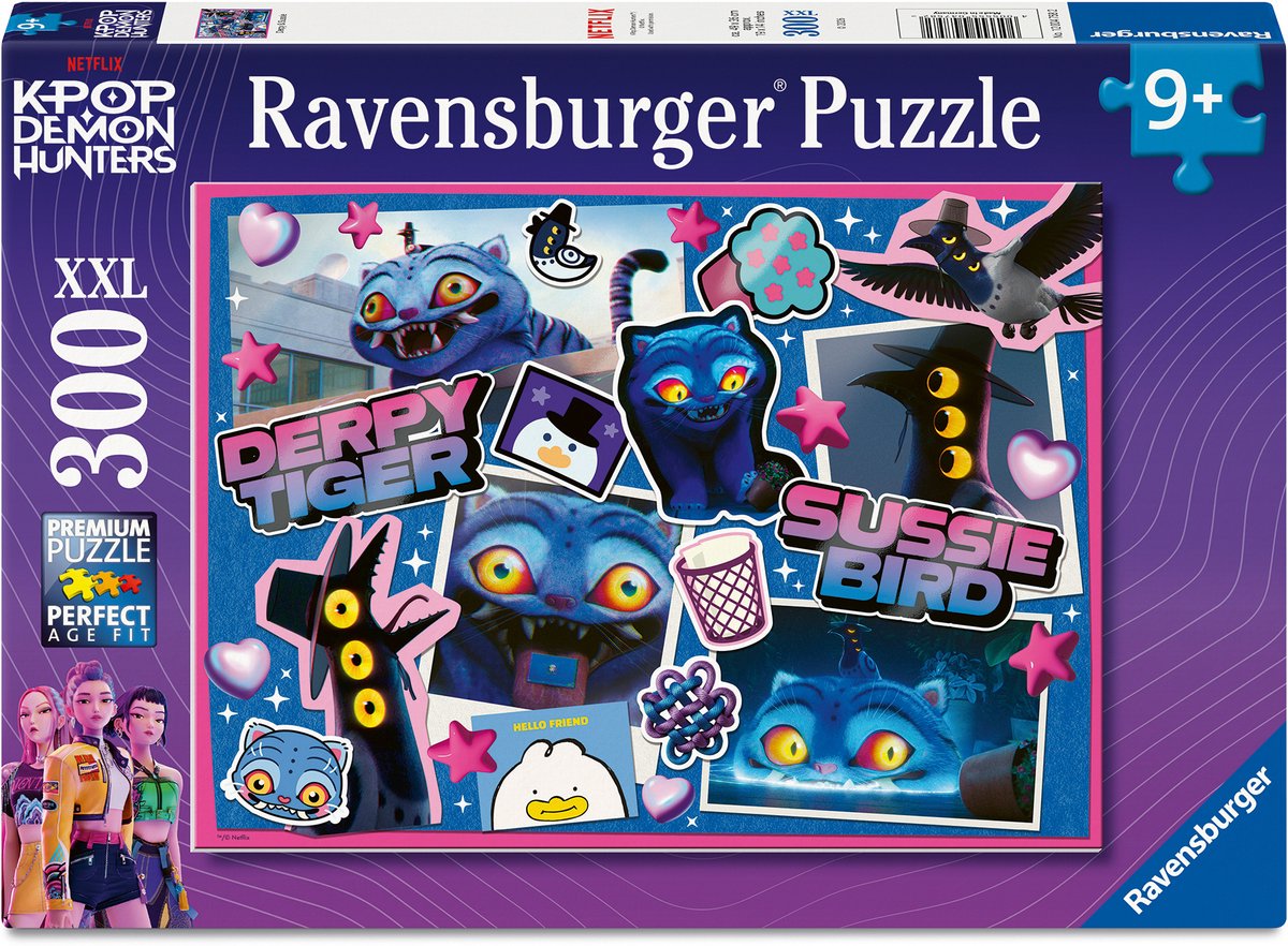 K-pop ravensburger demon hunters xxl puzzel 300 stukjes – kinderpuzzel 49 x 36 cm – vanaf 9 jaar