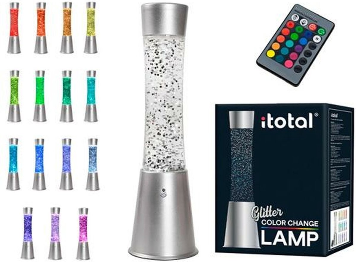Glitterlamp met kleurwisselend en afstandsbediening
