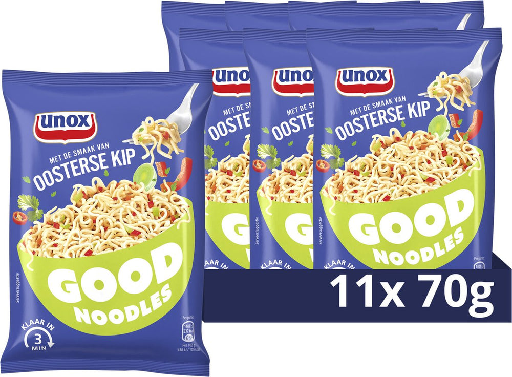 Unox good noodles - oosterse kip - 11 x 70 g - voordeelverpakking