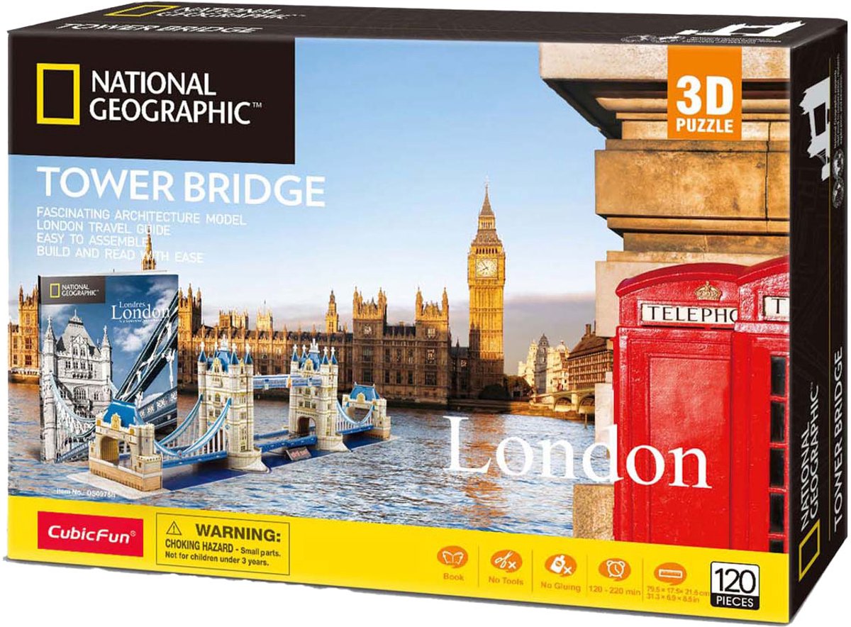 Kubieke leuke 3D-puzzel van National Geographic Tower Bridge