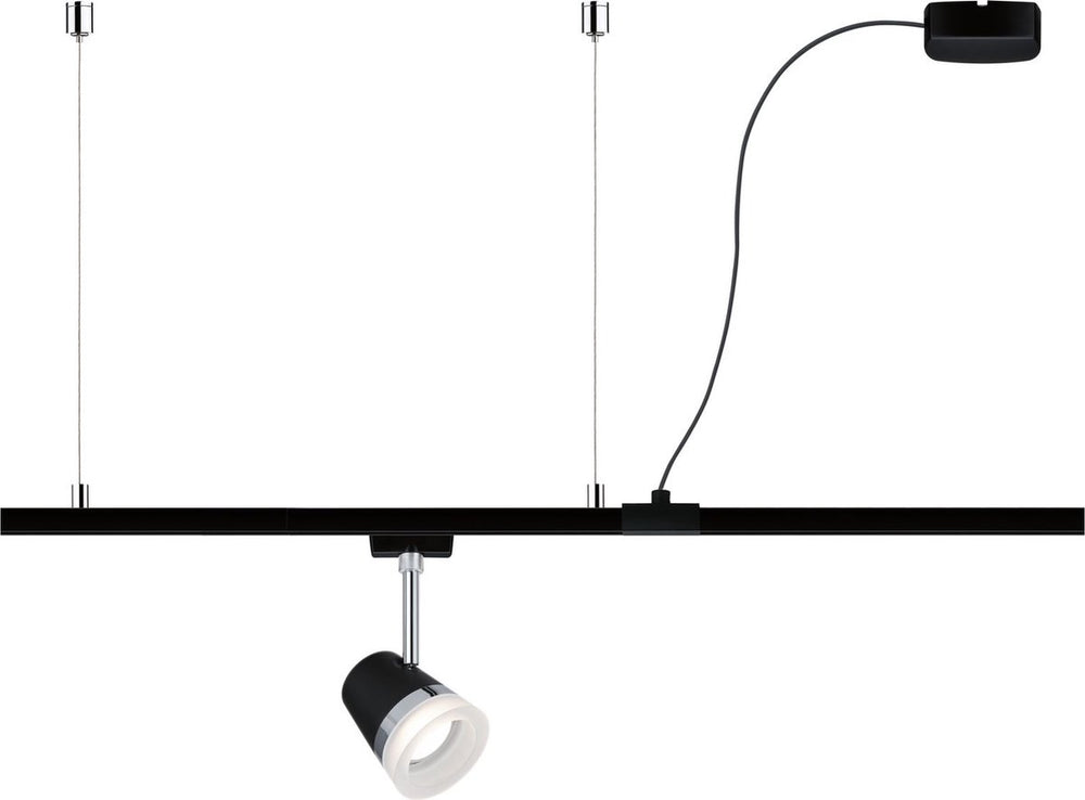 Paulmann urail eindvoeding hangend - railverlichting accessoire - zwart mat - toebehoren - railsysteem