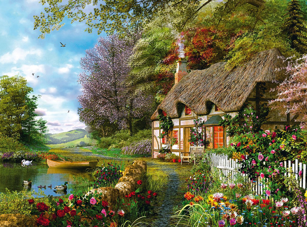 Ravensburger puzzel country cottage - legpuzzel landschap 1500 stukjes.