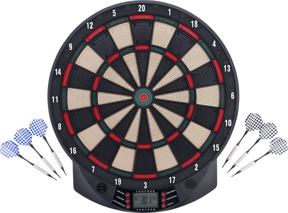 Engelhart elektronisch dartboard – inclusief 6 softtip pijlen 26 spellen (185 variaties) – lcd scoreweergave, geluids- en muziekeffecten – tot 8 spelers – longfield