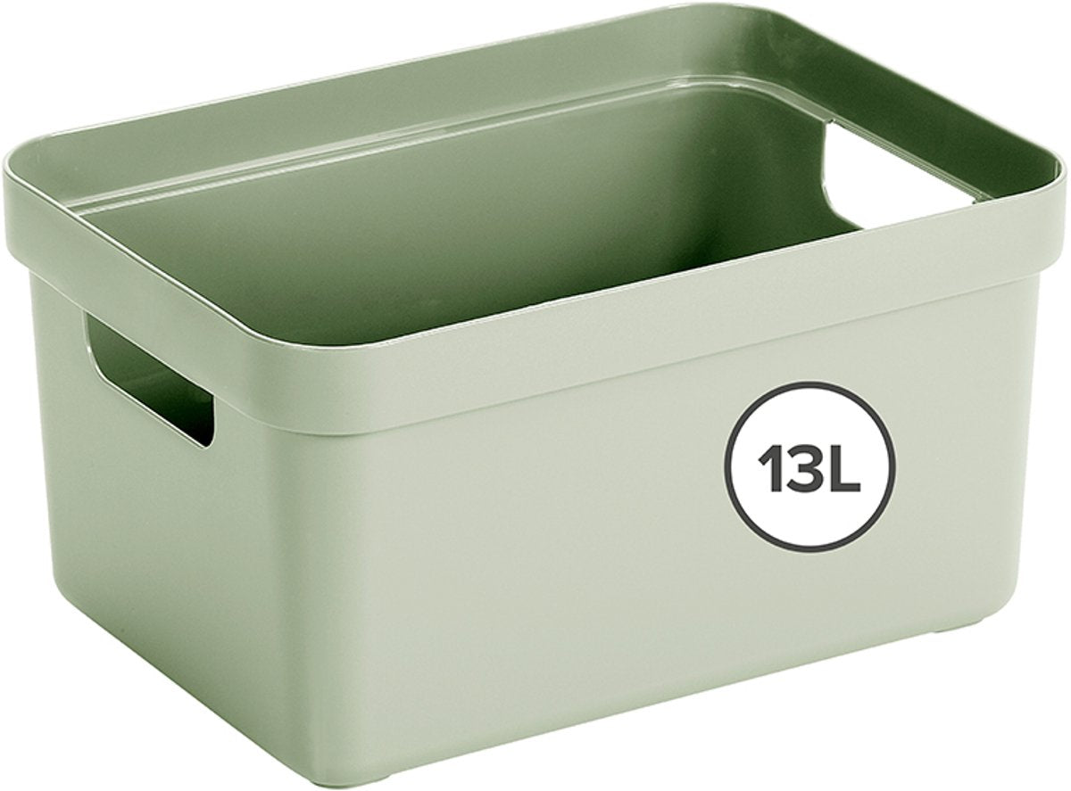 Sunware sigma home opbergbox 13l - 35x24.6x18.3 cm - groen