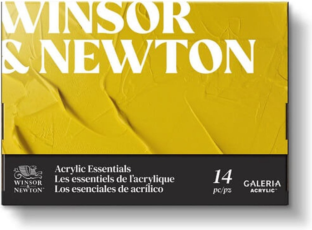 Winsor newton 2190615 galeria acrylverf set essentials 14-delig – 10x12ml + penselen + a4 acrylblok palet