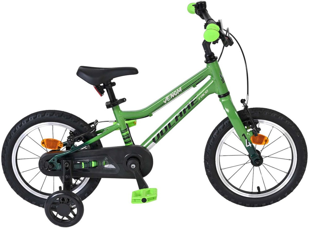 Volare venom kinderfiets - jongens - 14 inch - groen - twee handremmen