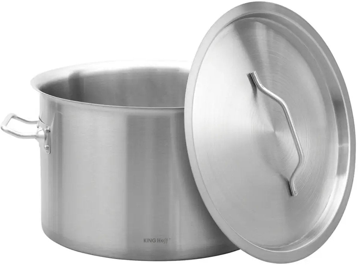 Kinghoff kookpan - catering pan - grote soeppan met deksel - stockpot - inductie geschikt - voor soep, pasta stoofgerechten - 17l - ø32 cm - rvs