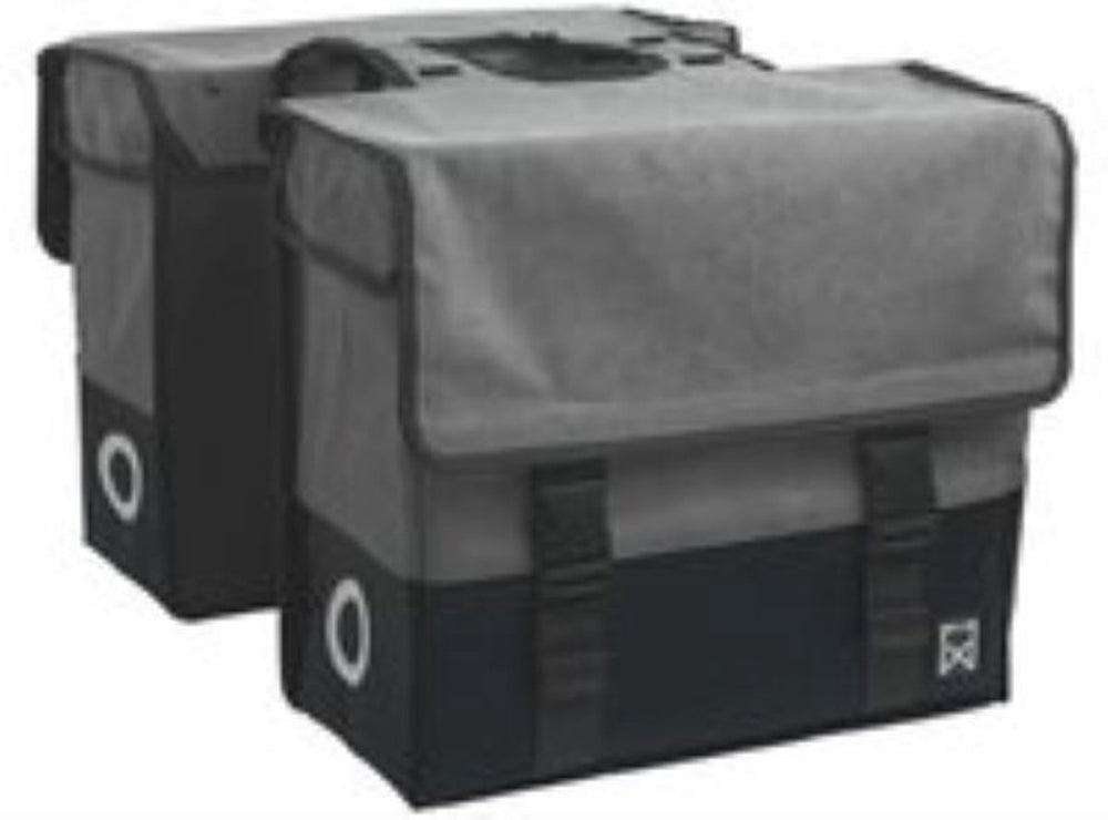 Willex dubbele fietstas - canvas - reflectie - 48 liter - universele bevestiging - grijs matzwart