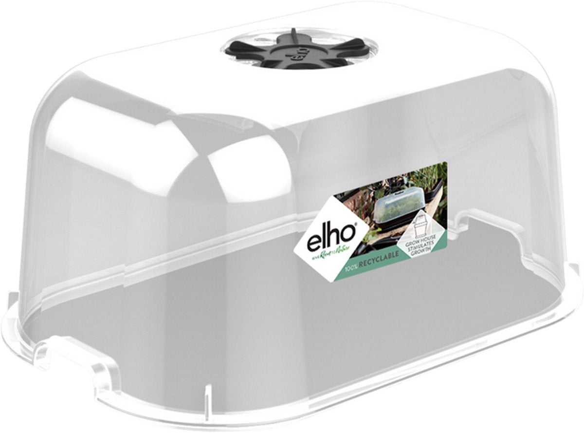 Elho green basics kweekhuis 24 - binnen en buiten - kweken en oogsten - ø 23.5 x h 12.5 cm - transparant