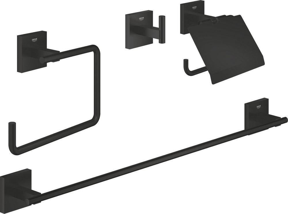 Grohe quickfix start cube 4-in-1 badkameraccessoireset - matte black