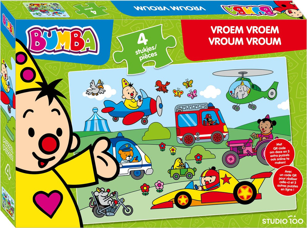 Bumba puzzel vroem vroem - 4st.