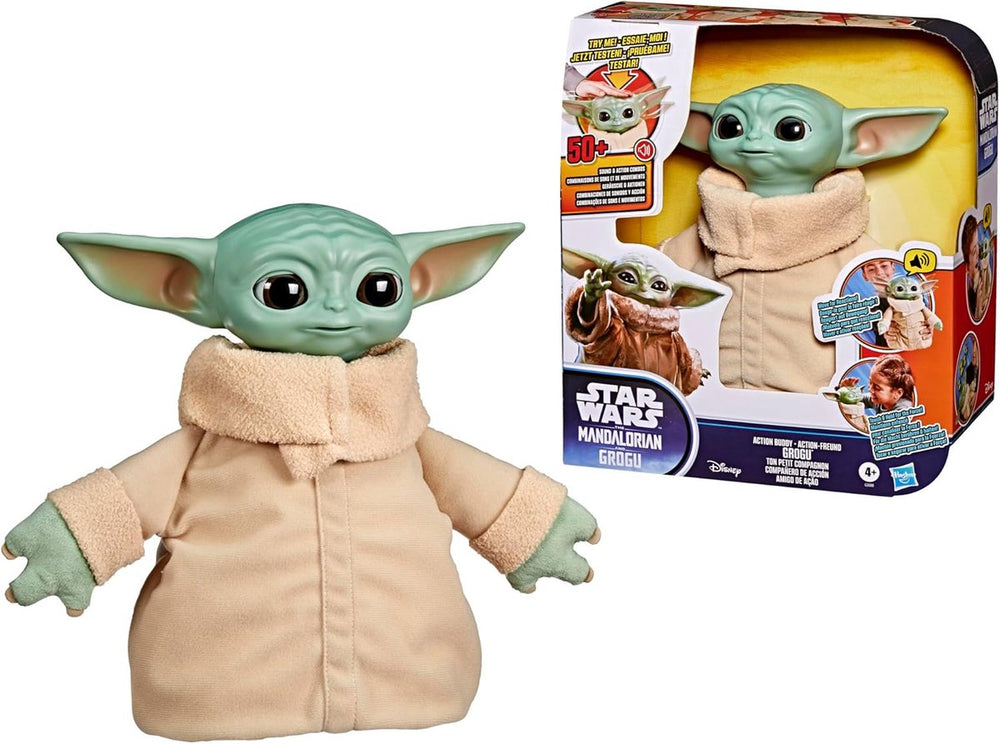 Hasbro star wars: the mandalorian grogu action buddy grogu 25 cm knuffeles