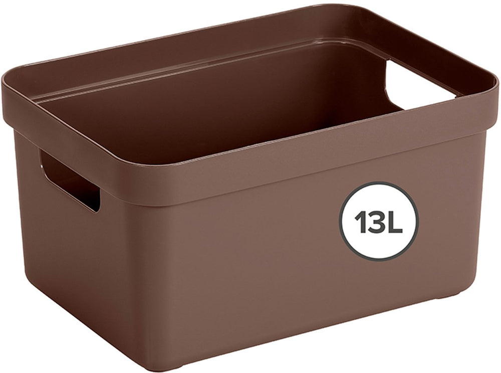 Sunware sigma home opbergbox 13l - 35x24.6x18.3 cm - bruin
