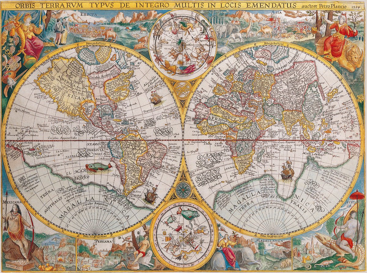 Ravensburger legpuzzel wereldkaart 1594, 1500st.