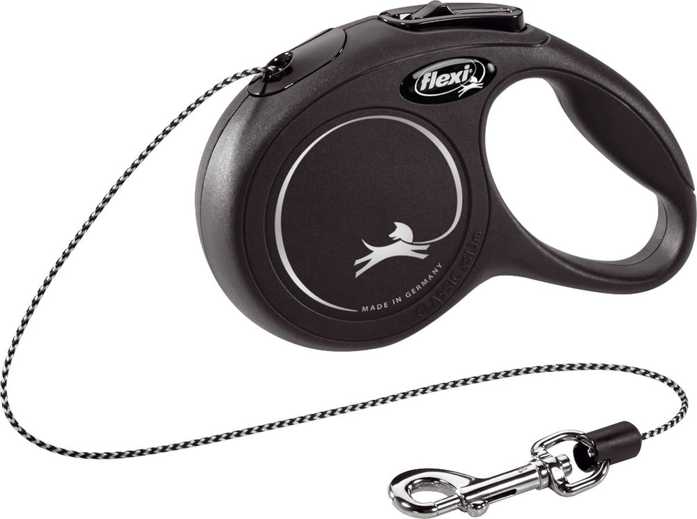 Flexi new classic cord - rollijn katten - new classic cat koord xs zwart