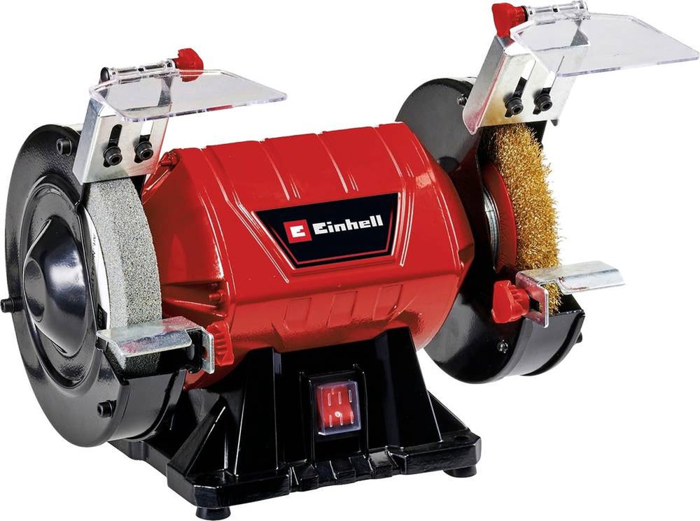 Einhell elektrische werkbankslijpmachine tc-bg 150 b - 350 w - 2.980 t min - ø150x32x20 mm - incl. 1x slijpsteen (1x k36) en 1x borstelschijf