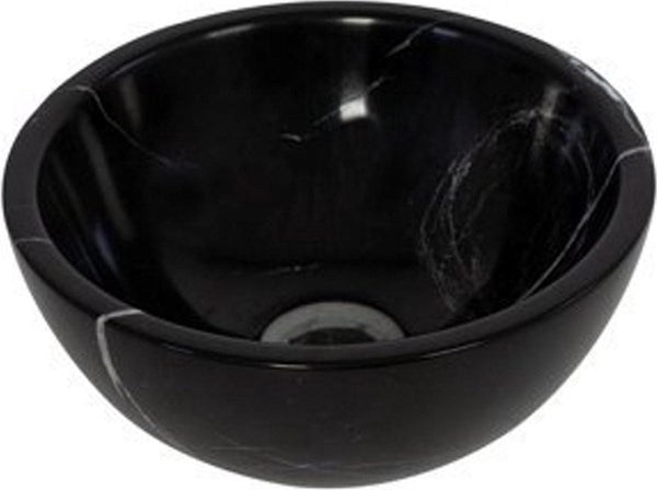 Plieger mini round waskom - 26x26x12cm - marmer zwart