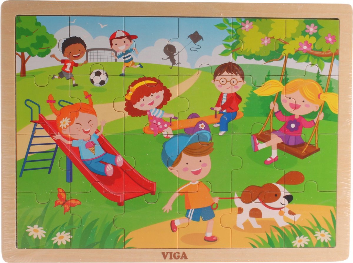 Vigatoys https: www.cchobby.nl viga-seizoenen-viga-houten-puzzel-de-seizoenen-lente-afm-30x22-5-cm-24-delen-1-stuk