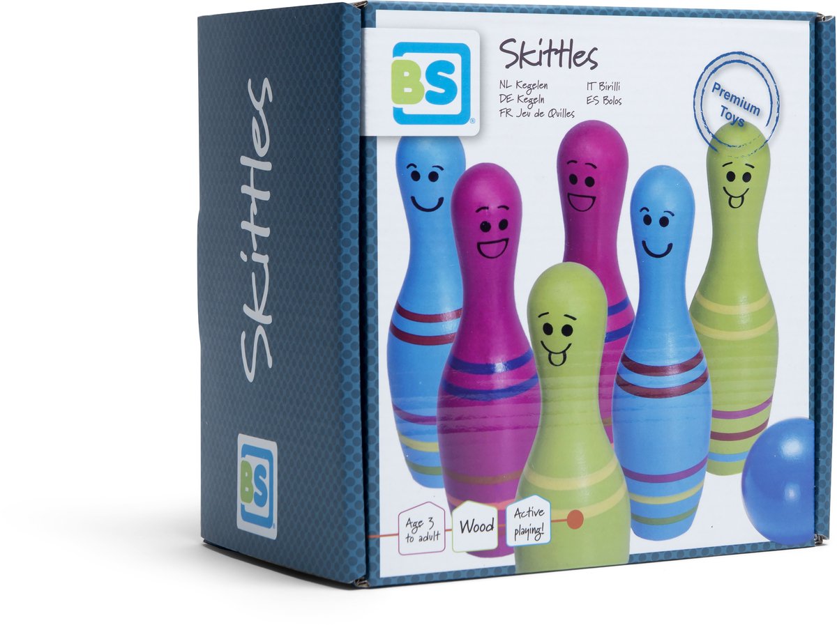 Bs speelgoed houten bowlingset skittels junior, 7dlg.