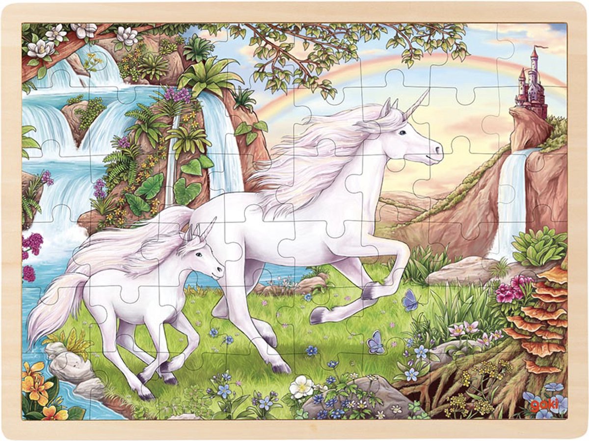 Goki houten legpuzzel eenhoorn, 48st.