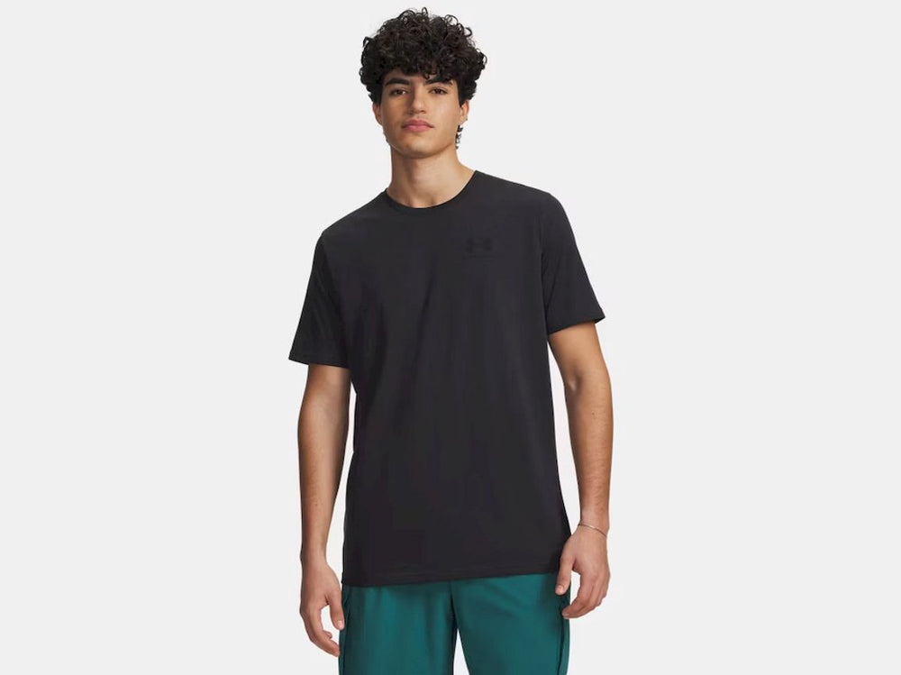Under armour ua m sportstyle lc ss-blk heren sportshirt - zwart