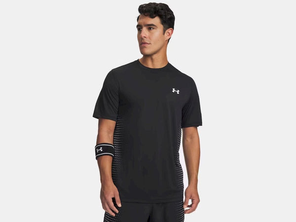 Under armour ua tech play short sleeve-blk heren sportshirt - zwart wit l