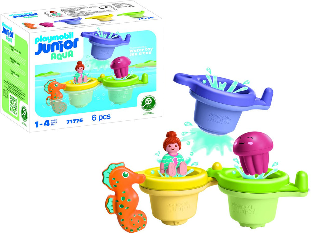 Playmobil | junior aqua | zwembeker met waterpret | waterspeelgoed vanaf 1 jaar | cadeau voor peuters | educatief leuk badderen | duurzaam badspeelgoed | 71776