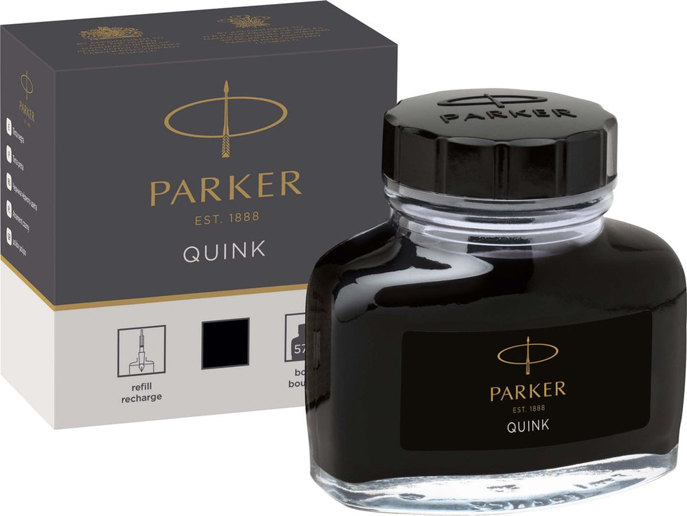 Parker vulpeninktfles | zwarte quink inkt | 57 ml schrijfinkt voor vulpen