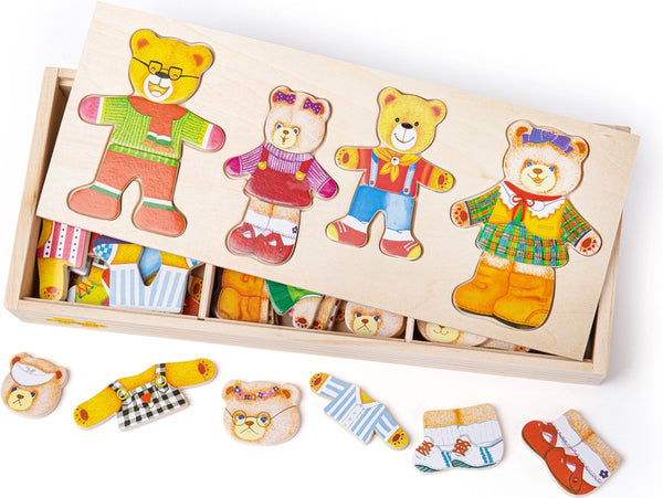 Bigjigs houten aankleedpuzzel berenfamilie - 72dlg.