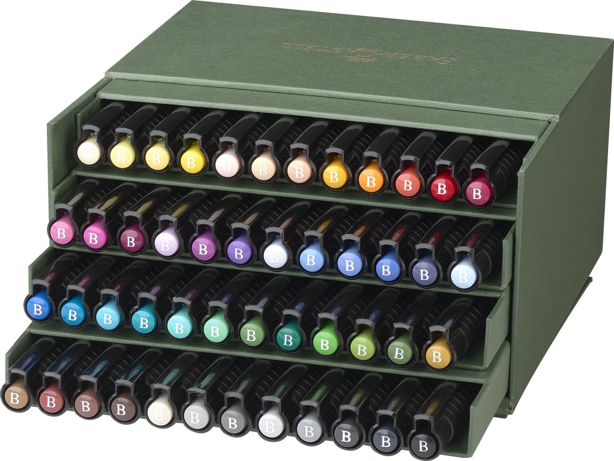 Faber-castell faber castell pitt artist pen tekenstift - brushpen - studiobox 48-delig - fc-167192