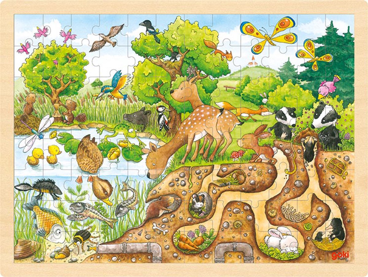Goki puzzel natuur, 96st.