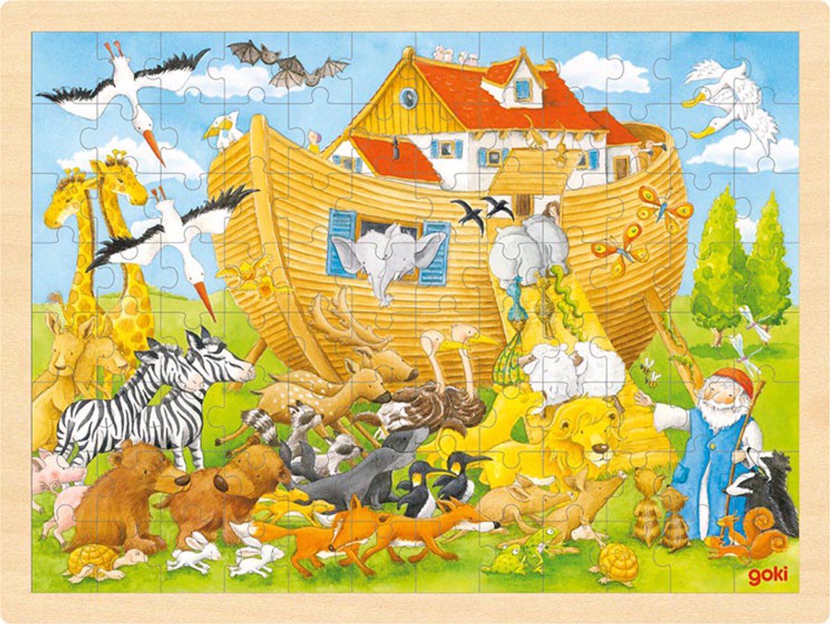 Goki houten puzzelark van noach, 96st.