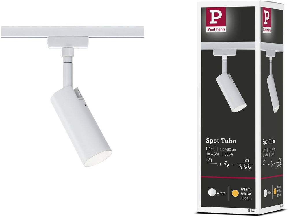 Paulmann urail railspot tubo losse spot 250lm 4,5w 3000k 230v wit