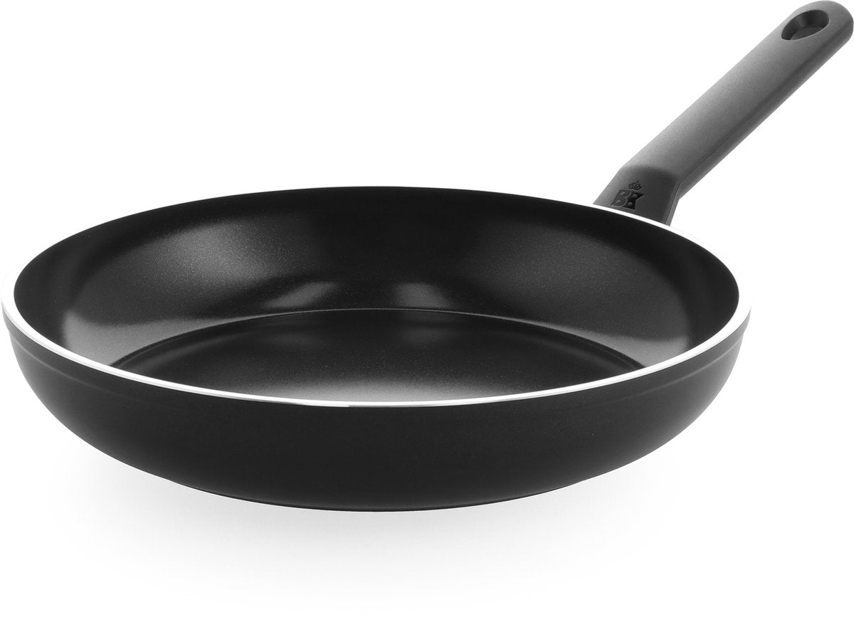 Bk easy induction koekenpan 28cm - pfas-vrije antikleeflaag - koekenpan inductie - keramische pan - ovenbestendig tot 160°c - koudgrepen - zwart