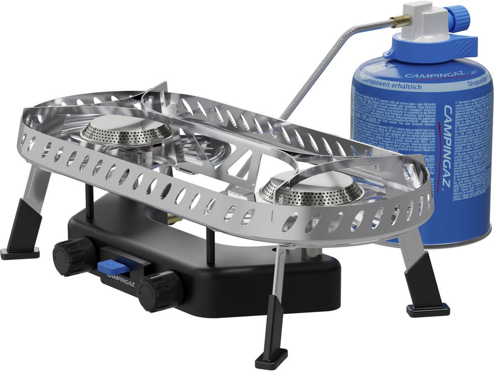 Campingaz camp trek twin connect cv kooktoestel – stabiel 2x ø15cm kookoppervlak – 2x 2000 watt branders