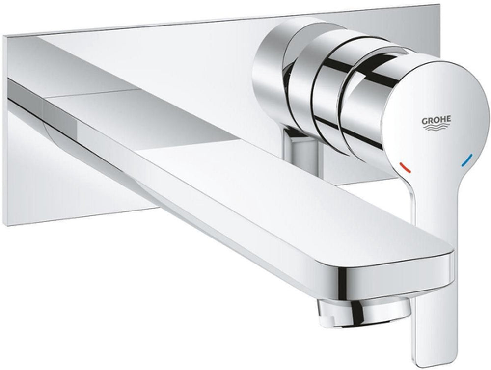 Grohe lineare new tweegats wastafelkraan l - lange uitloop - wandmontage - chroom