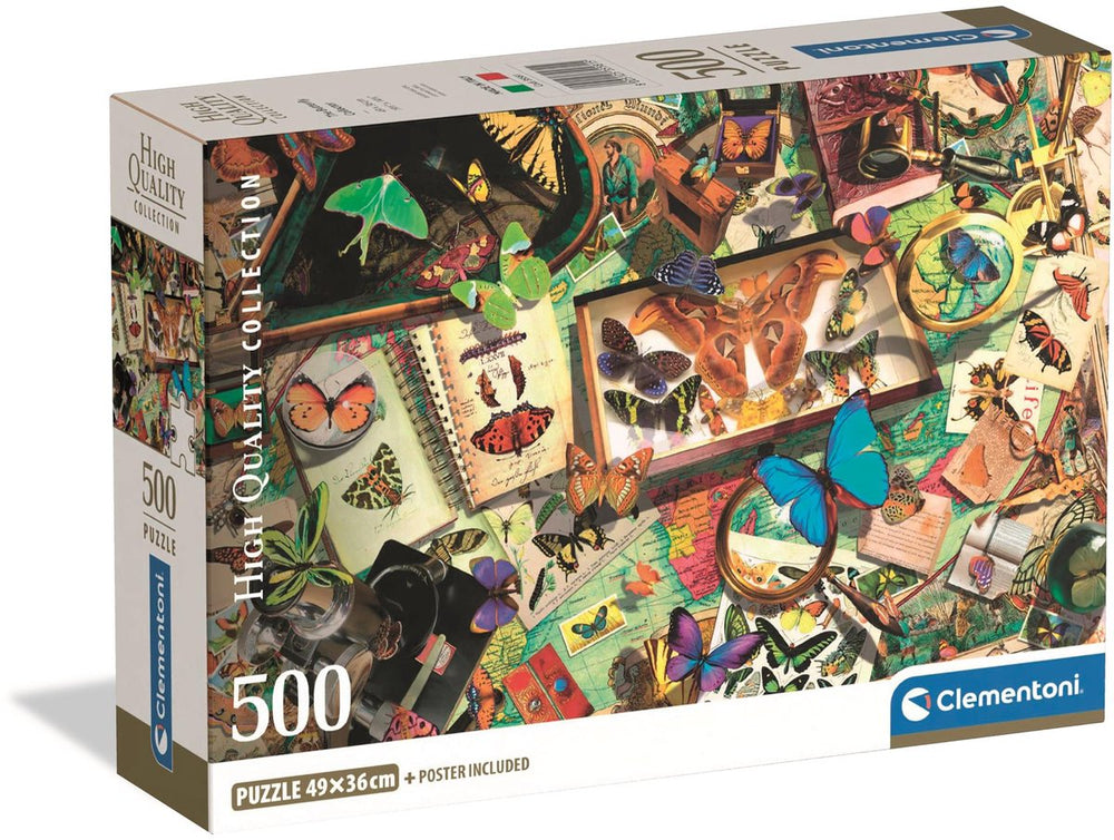 Clementoni - puzzel - 500 stukjes - de vlinderverzamelaar - puzzel voor volwassenen - high quality collection