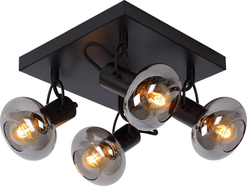 Lucide madee - plafondspot (plafondlamp) - 4xe14 - zwart