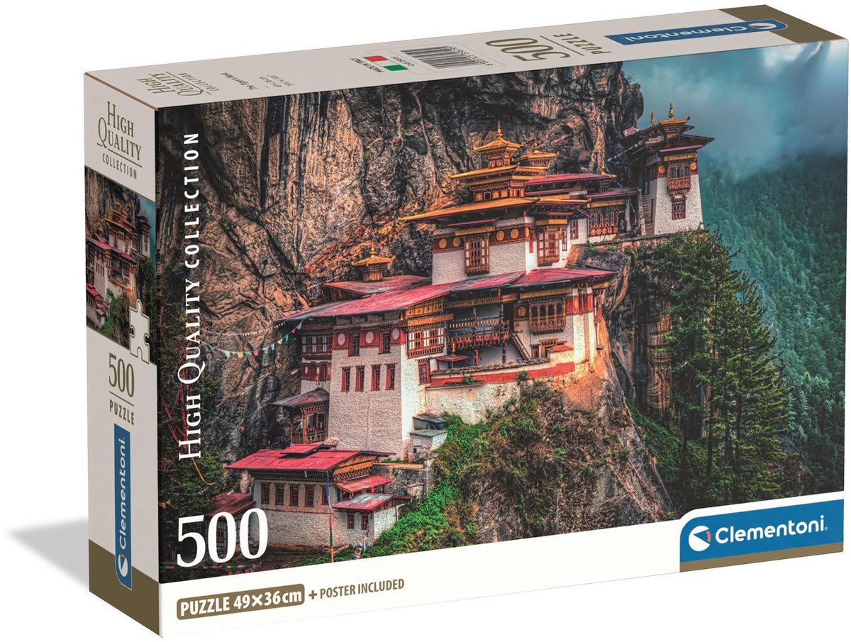 Clementoni legpuzzel the tiger's nest - puzzel 500 stukjes - high quality collection - compact box - puzzels en legpuzzels voor volwassenen