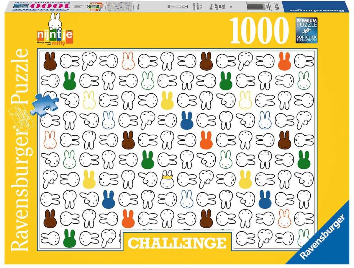 Ravensburger puzzel nijntje - challenge legpuzzel - 1000 stukjes
